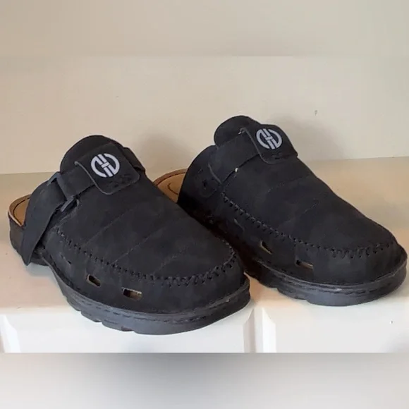 JEBUKTXE Men’s Leather Slip On Clogs Sandals Size 10.5 - Picture 2 of 11